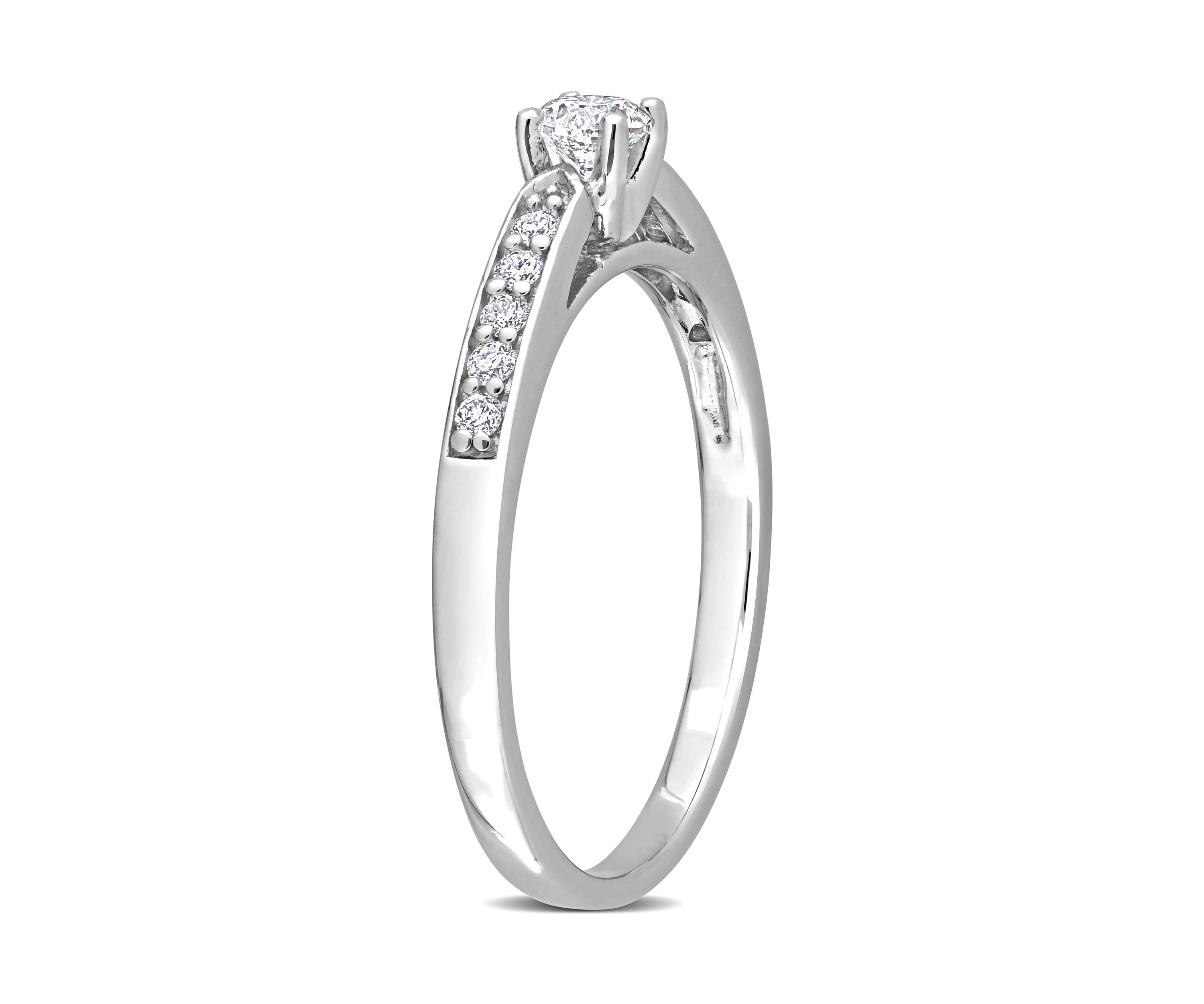 1/3 CT TW Diamond Engagement Ring in Sterling Silver
