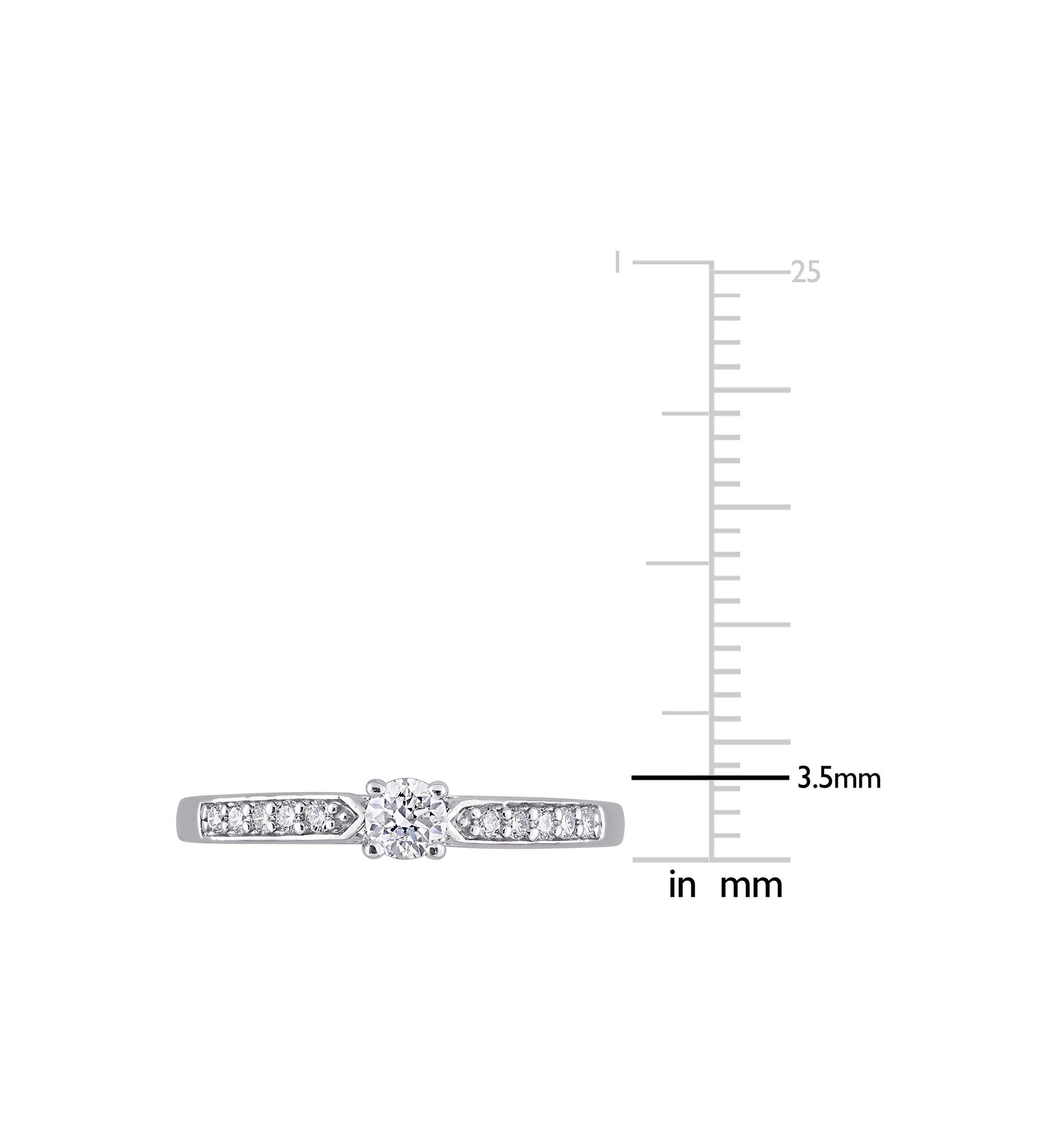 1/3 CT TW Diamond Engagement Ring in Sterling Silver