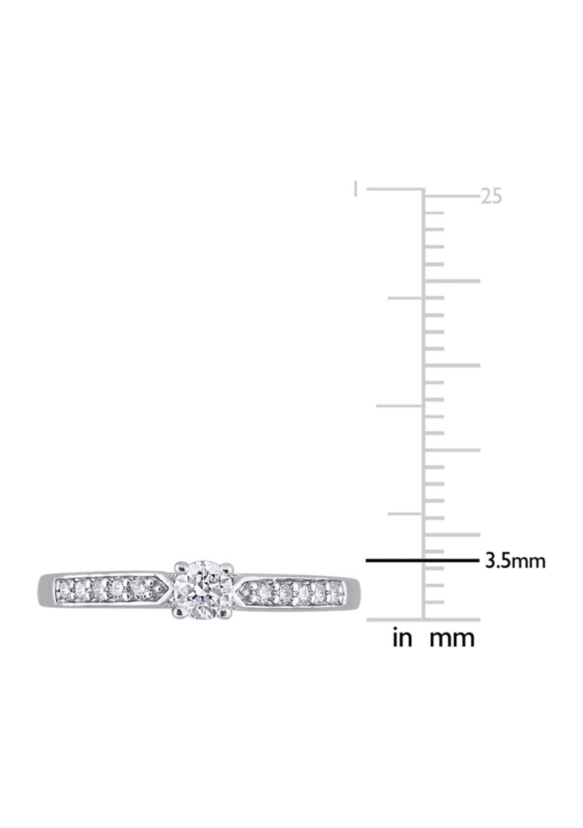 1/3 CT TW Diamond Engagement Ring in Sterling Silver