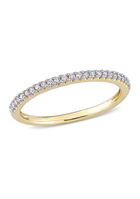Belk & Co 1/8 CT TW Diamond Semi-Eternity Ring in 14k Yellow Gold, 10