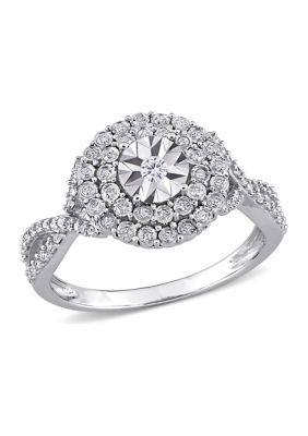 Belk & Co 1/3 Ct. T.w. Diamond Cluster Infinity Ring In 10K White Gold, 4 -  0682077776004