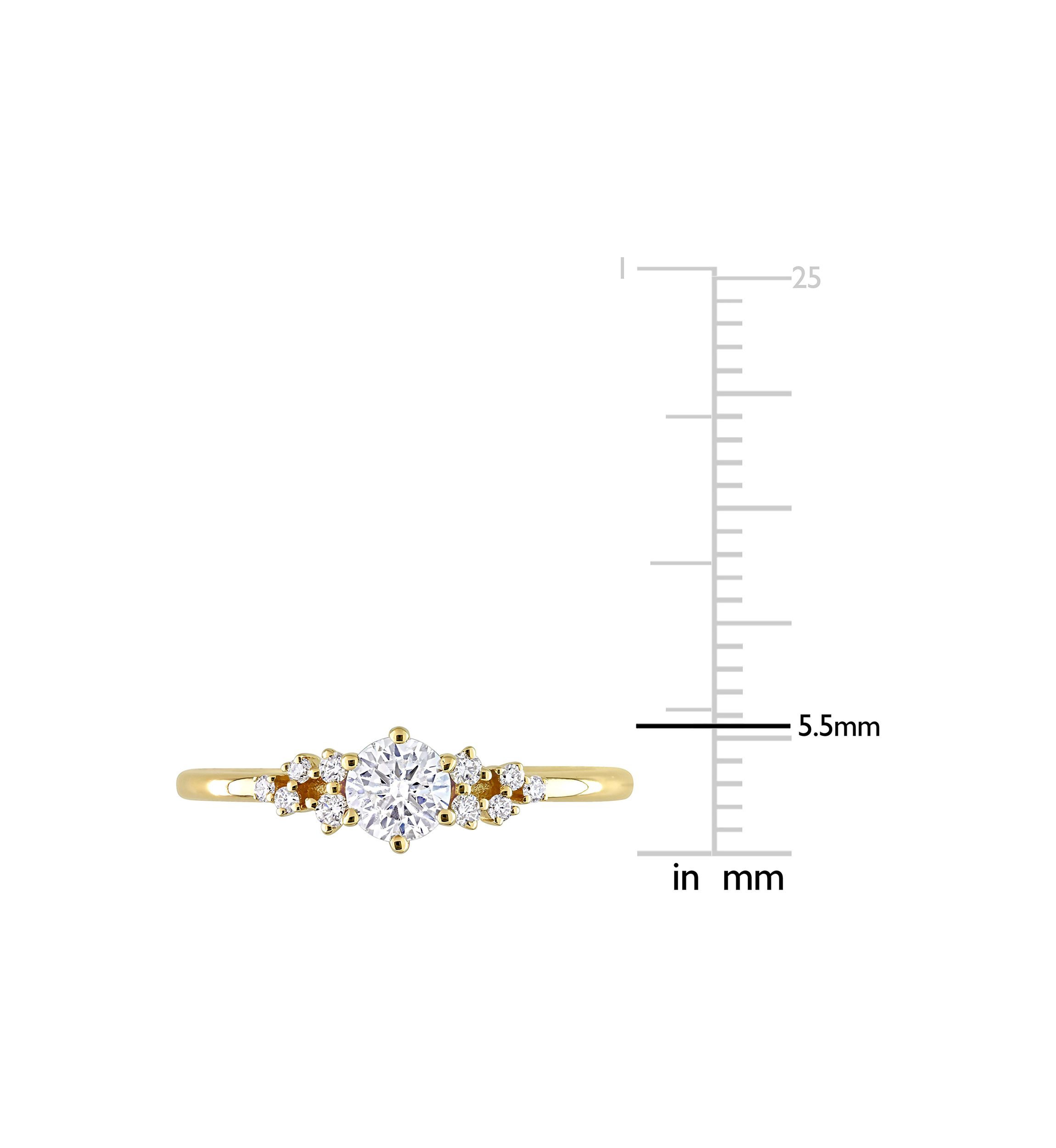 1/2 CT TDW Diamond Cluster Ring in 10k Yellow Gold