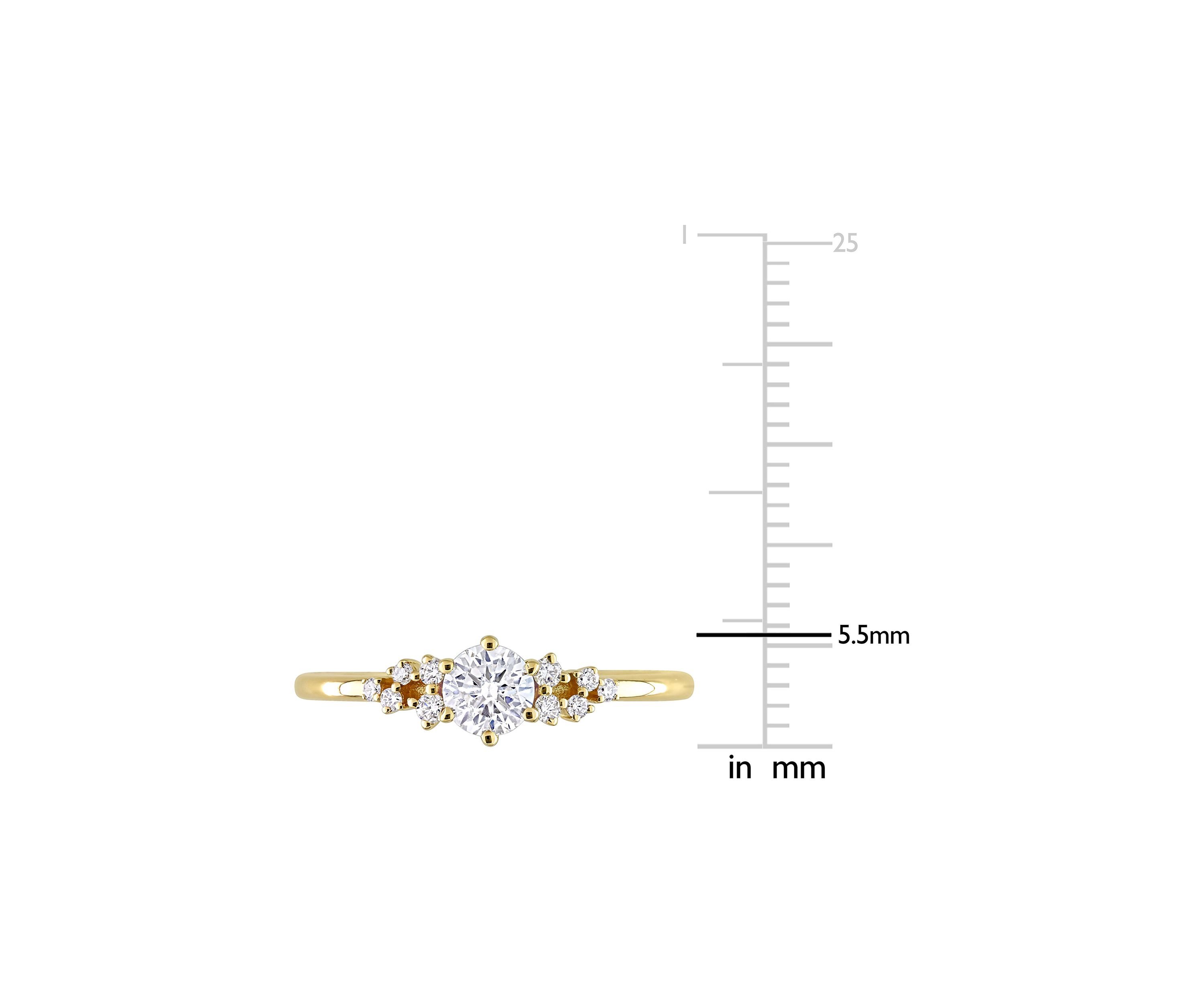 1/2 CT TDW Diamond Cluster Ring in 10k Yellow Gold