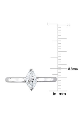 1/2 CT TW Marquise-Cut Diamond Solitaire Engagement Ring 14k White Gold