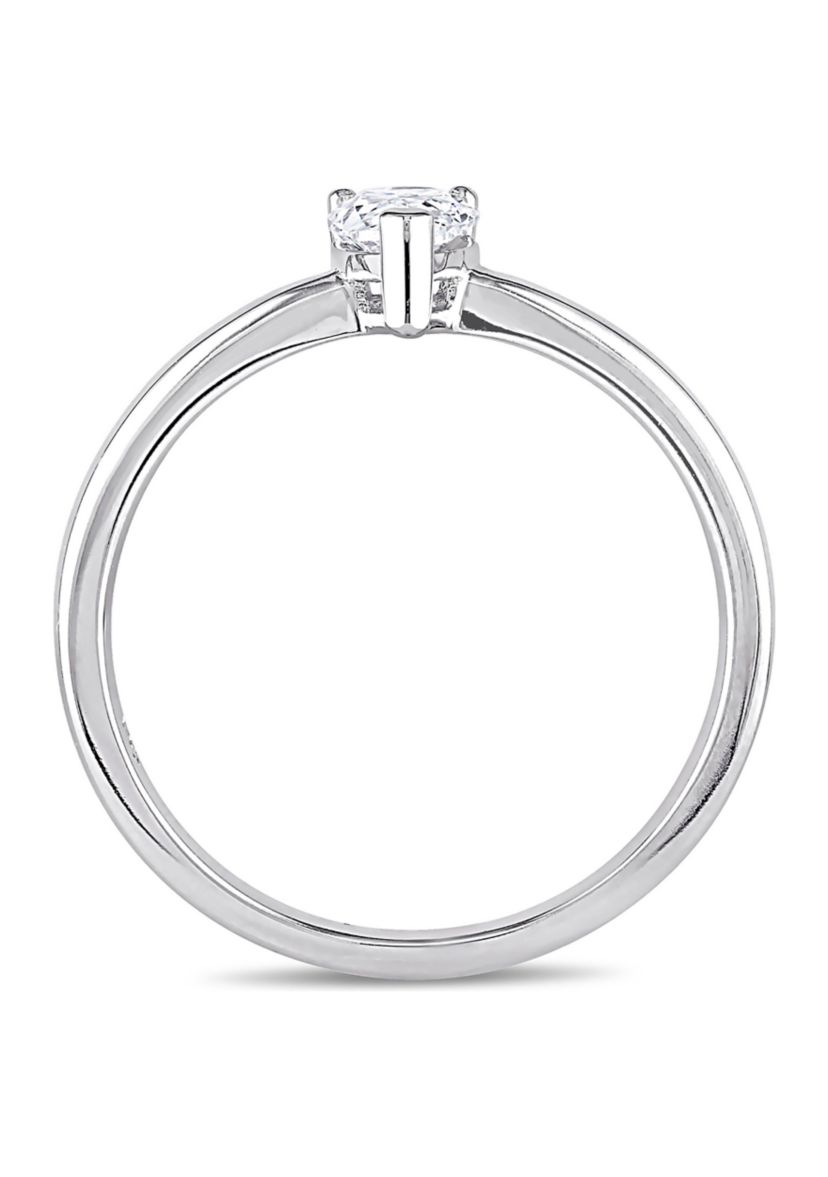 1/2 CT TW Pear-Cut Diamond Solitaire Engagement Ring in 14k White Gold