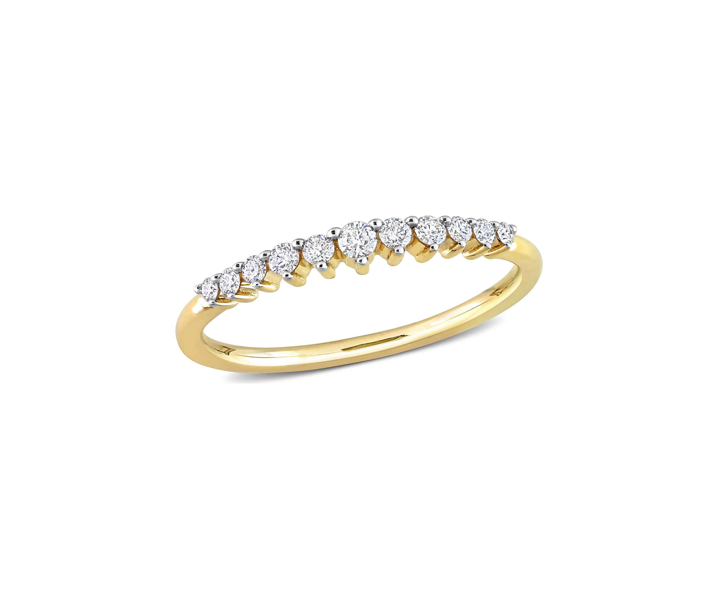 1/5 CT TDW Diamond Semi-Eternity Ring in 10k Yellow Gold