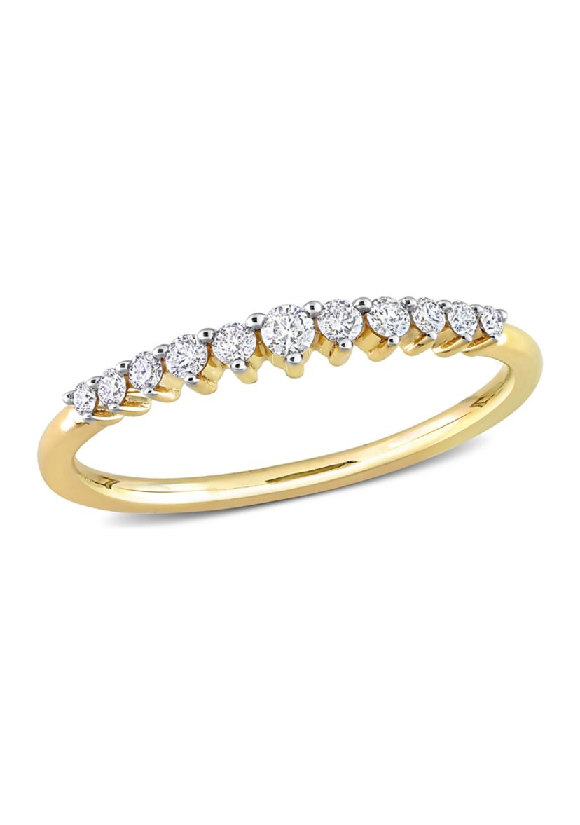1/5 CT TDW Diamond Semi-Eternity Ring in 10k Yellow Gold