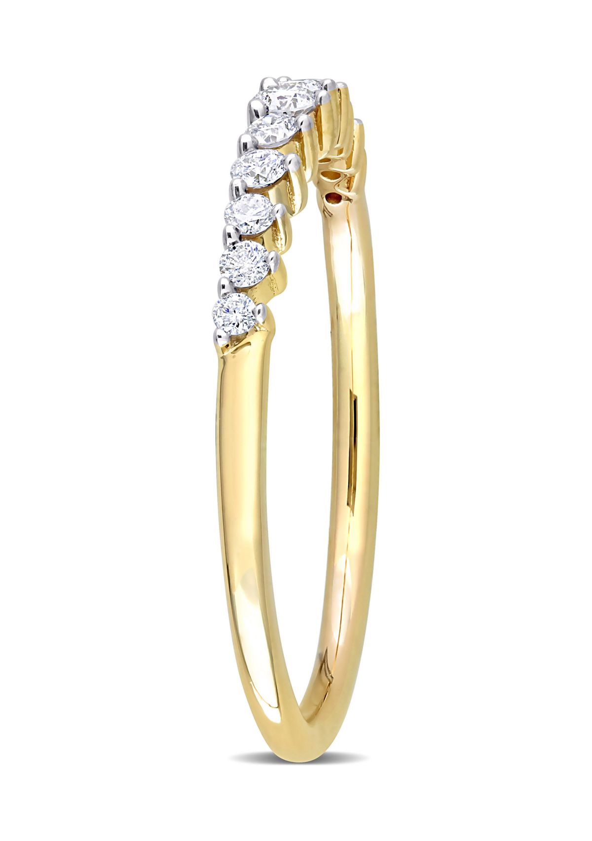 1/5 CT TDW Diamond Semi-Eternity Ring in 10k Yellow Gold