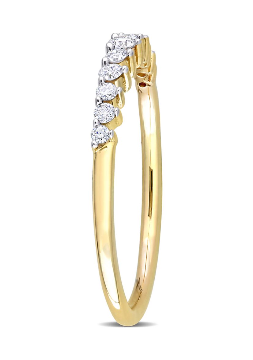 1/5 CT TDW Diamond Semi-Eternity Ring in 10k Yellow Gold