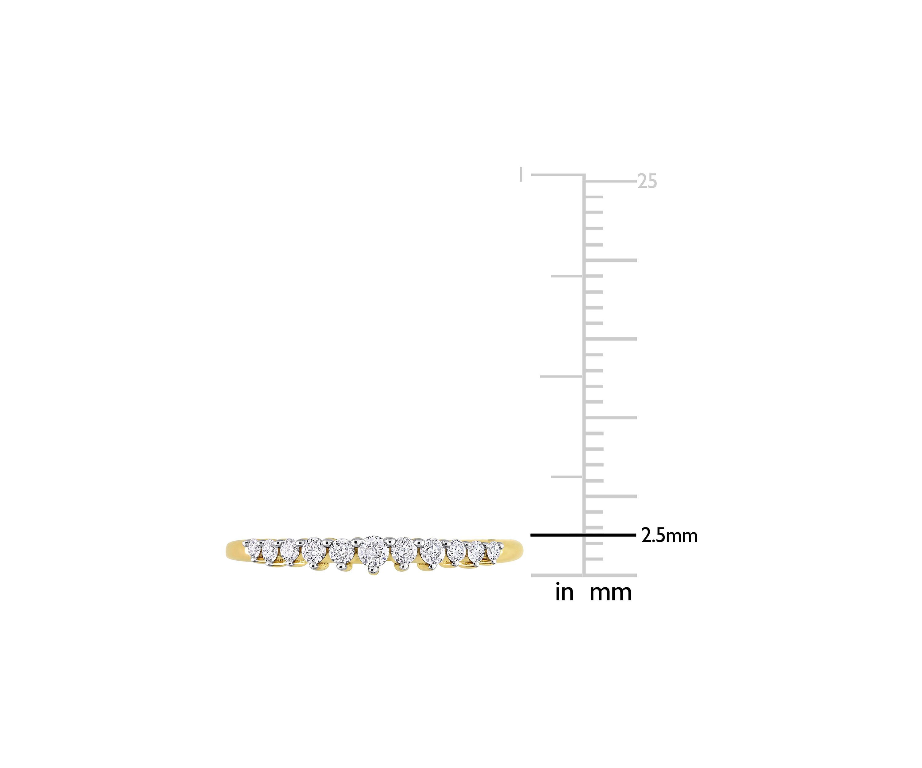 1/5 CT TDW Diamond Semi-Eternity Ring in 10k Yellow Gold