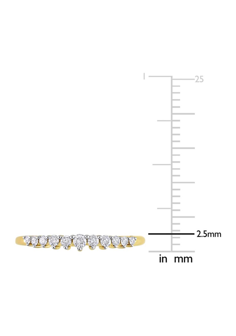 1/5 CT TDW Diamond Semi-Eternity Ring in 10k Yellow Gold