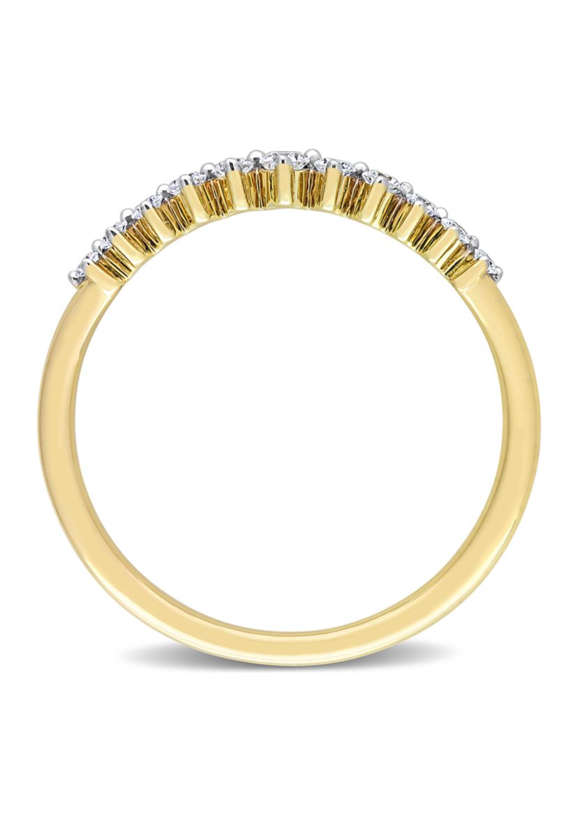 1/5 CT TDW Diamond Semi-Eternity Ring in 10k Yellow Gold