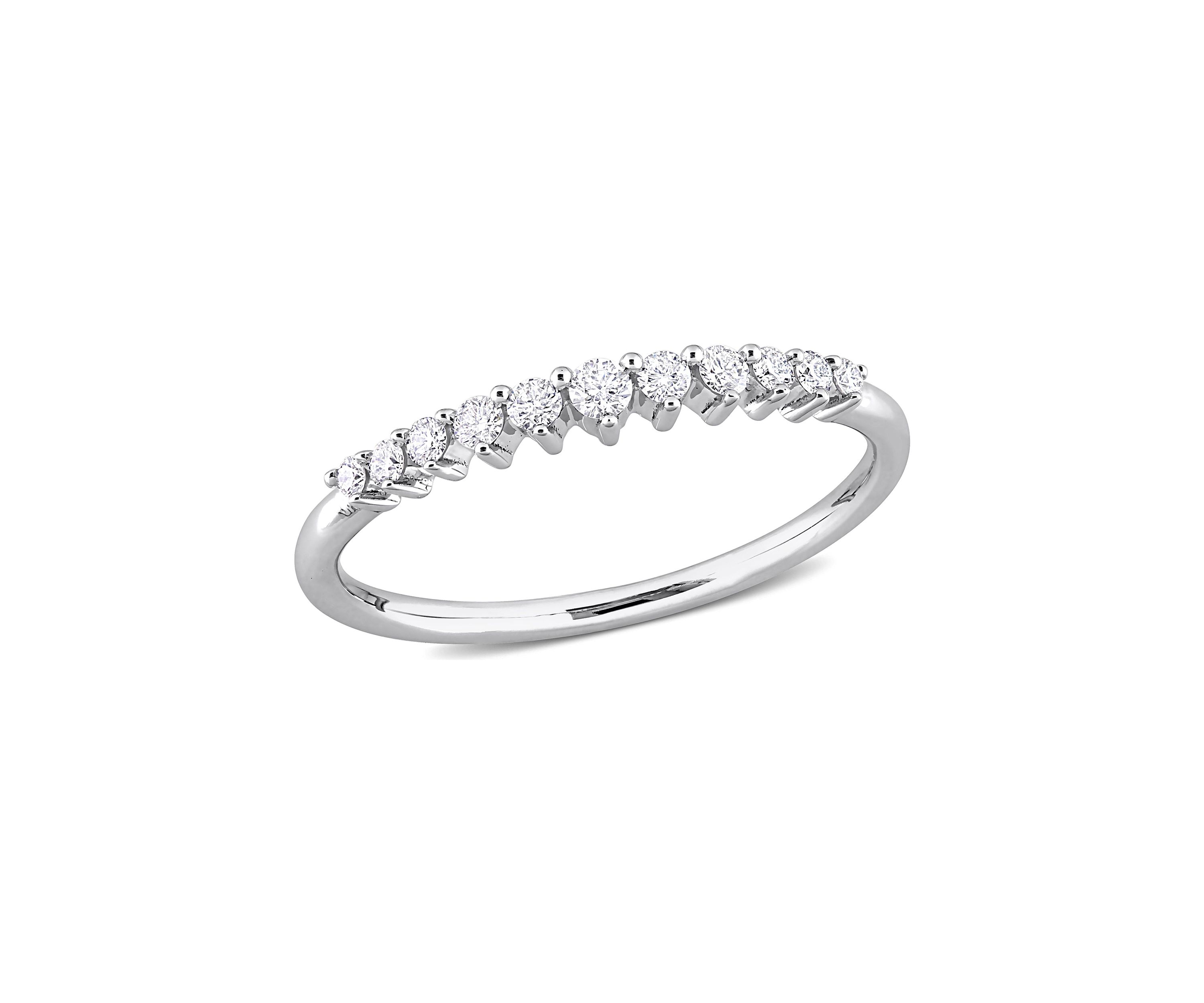 1/5 CT TDW Diamond Semi-Eternity Ring in 14k White Gold