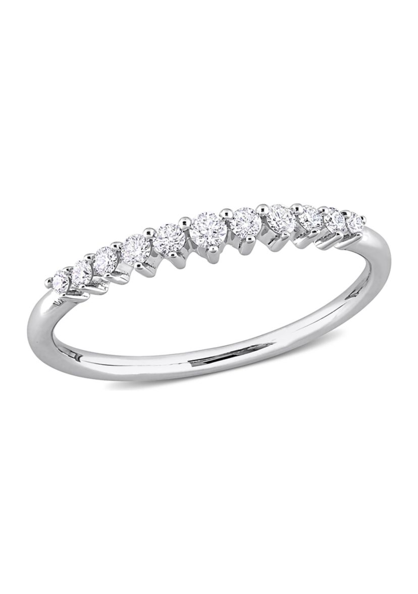 1/5 CT TDW Diamond Semi-Eternity Ring in 14k White Gold
