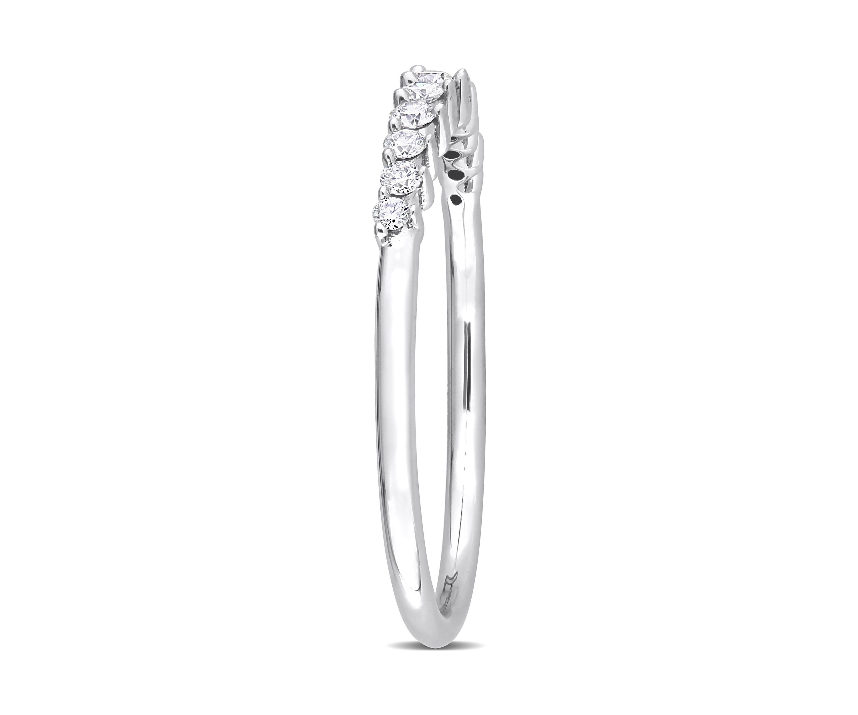 1/5 CT TDW Diamond Semi-Eternity Ring in 14k White Gold