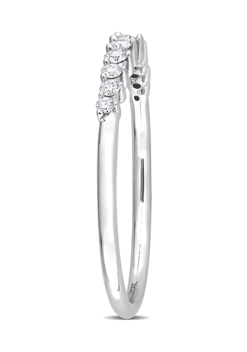 1/5 CT TDW Diamond Semi-Eternity Ring in 14k White Gold