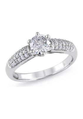 Belk & Co 1 CT TW Diamond Pave 6-Prong Engagement Ring in 14k White Gold, 8.5 -  0682077768320