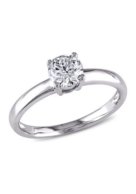 Belk & Co 3/4 CT Diamond Solitaire Ring 14k White Gold, Size 8.5