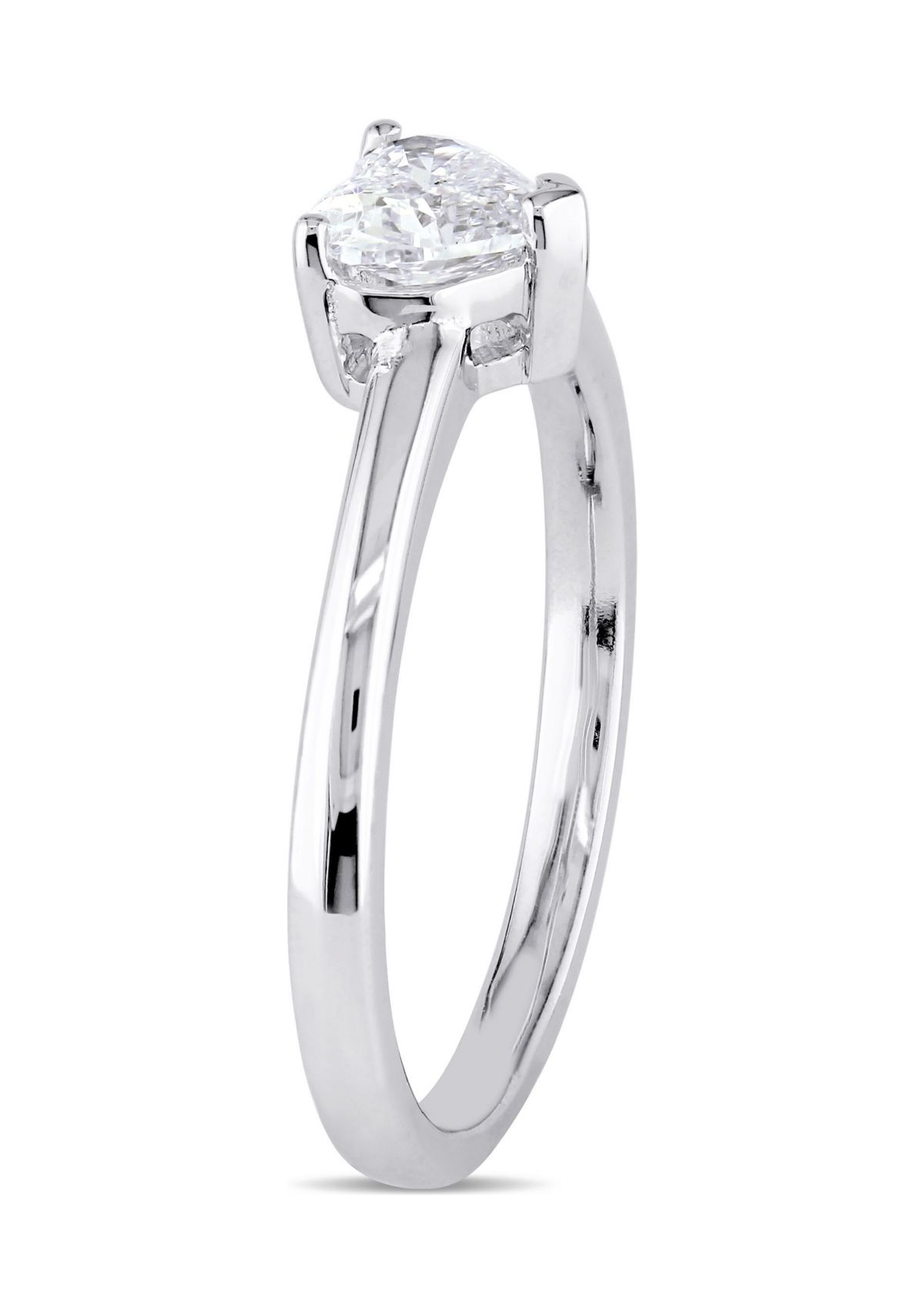 1/2 CT TW Heart-Cut Diamond Solitaire Engagement Ring in 14k White Gold