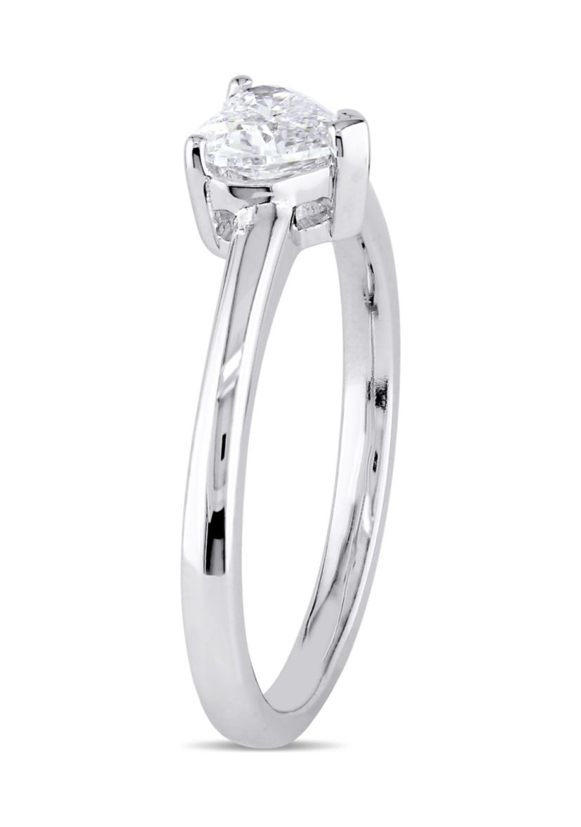 1/2 CT TW Heart-Cut Diamond Solitaire Engagement Ring in 14k White Gold