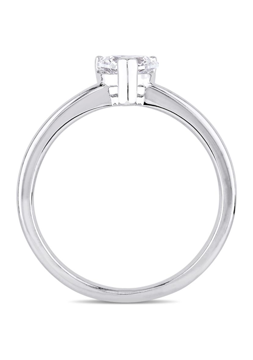 1/2 CT TW Heart-Cut Diamond Solitaire Engagement Ring in 14k White Gold