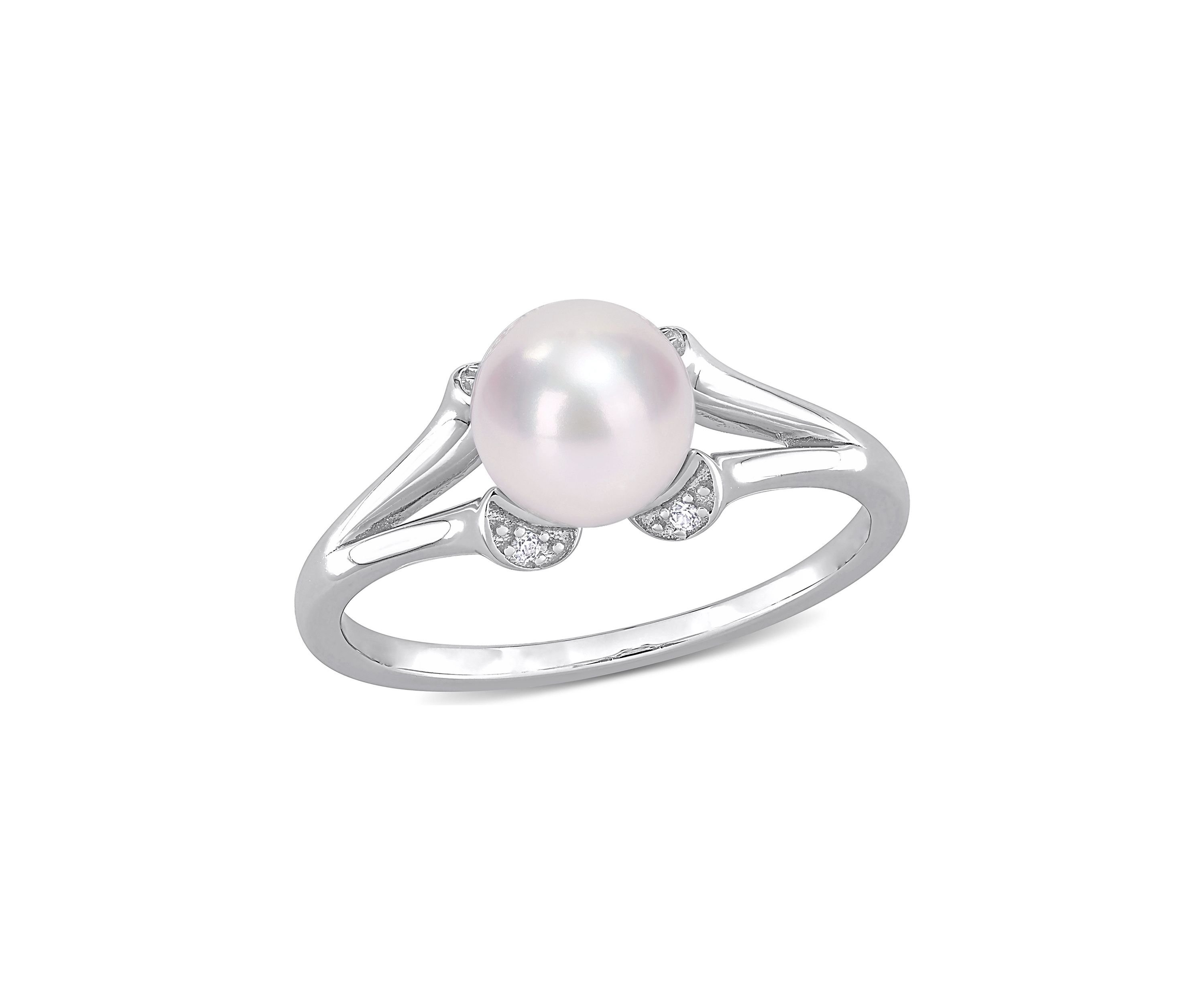 Freshwater Cultured Pearl Heart Ring in Sterling Silver