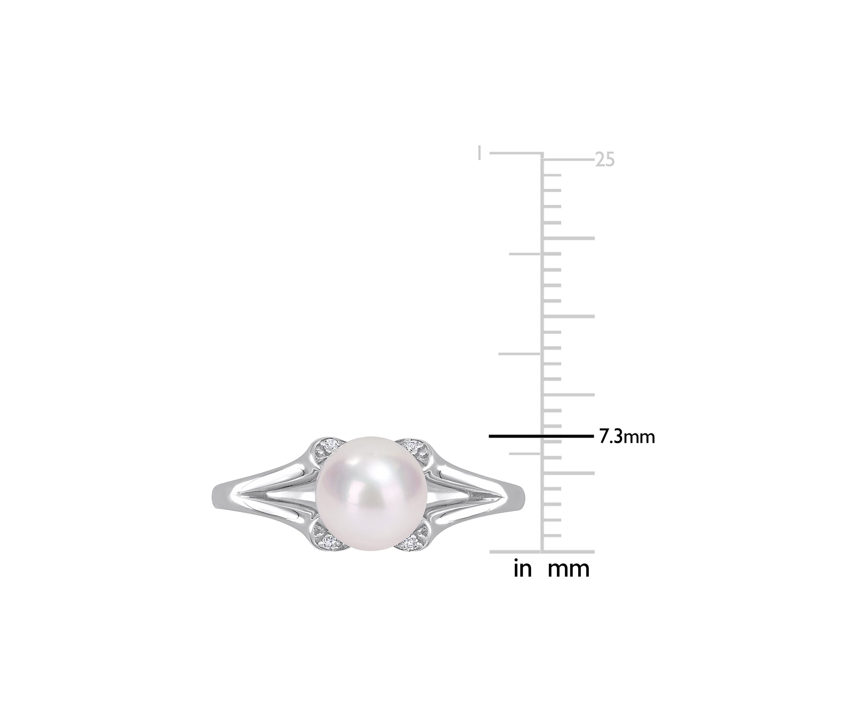 Freshwater Cultured Pearl Heart Ring in Sterling Silver