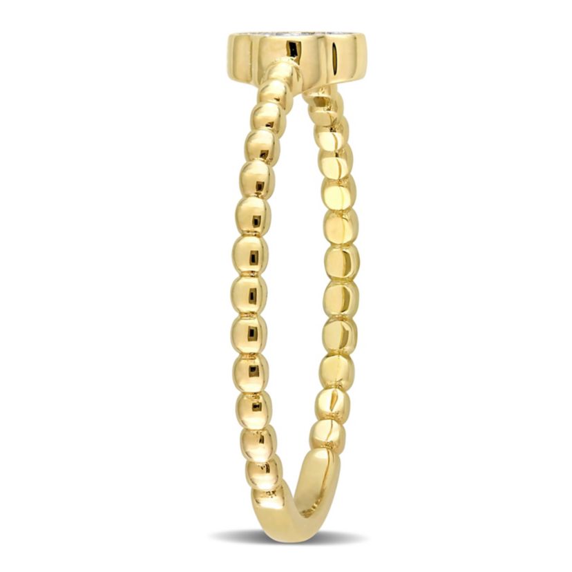 Diamond Accent Quatrefoil Ring in 14K Yellow Gold