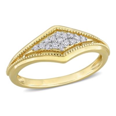 Belk & Co 1/10 ct. t.w. Diamond Pave Ring in 10K Yellow Gold, 6 -  0075000224152