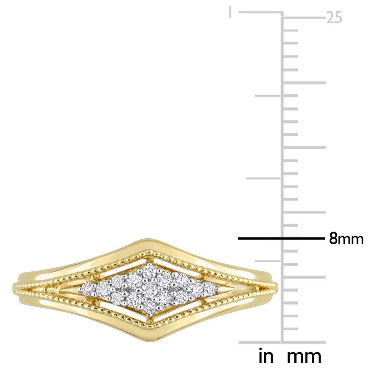 Belk & Co. 1/10 ct. t.w. Diamond Pave Ring in 10K Yellow Gold | Belk