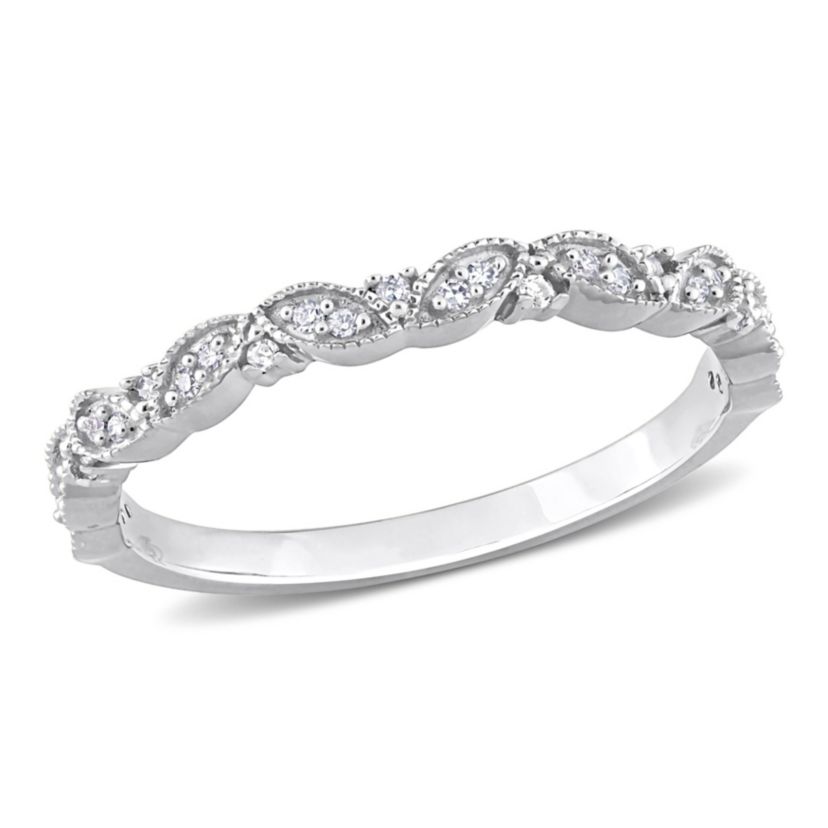 1/10 ct. t.w. Diamond Semi-Eternity Ring in 10K White Gold