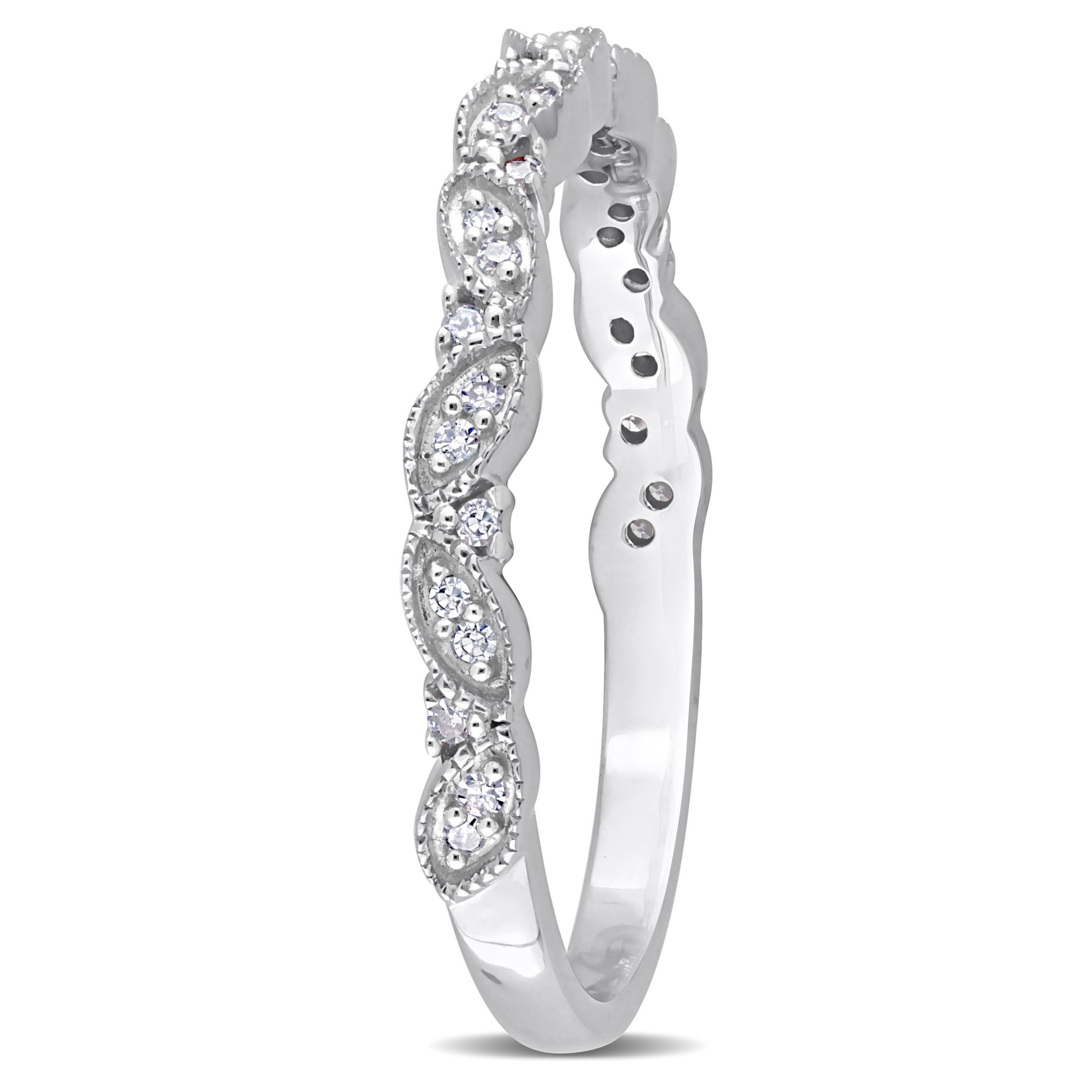 1/10 ct. t.w. Diamond Semi-Eternity Ring in 10K White Gold