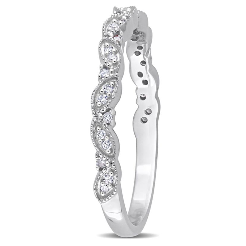 1/10 ct. t.w. Diamond Semi-Eternity Ring in 10K White Gold