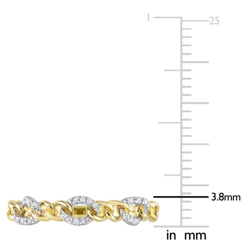 Diamond Accent Link Ring in 10K Yellow Gold