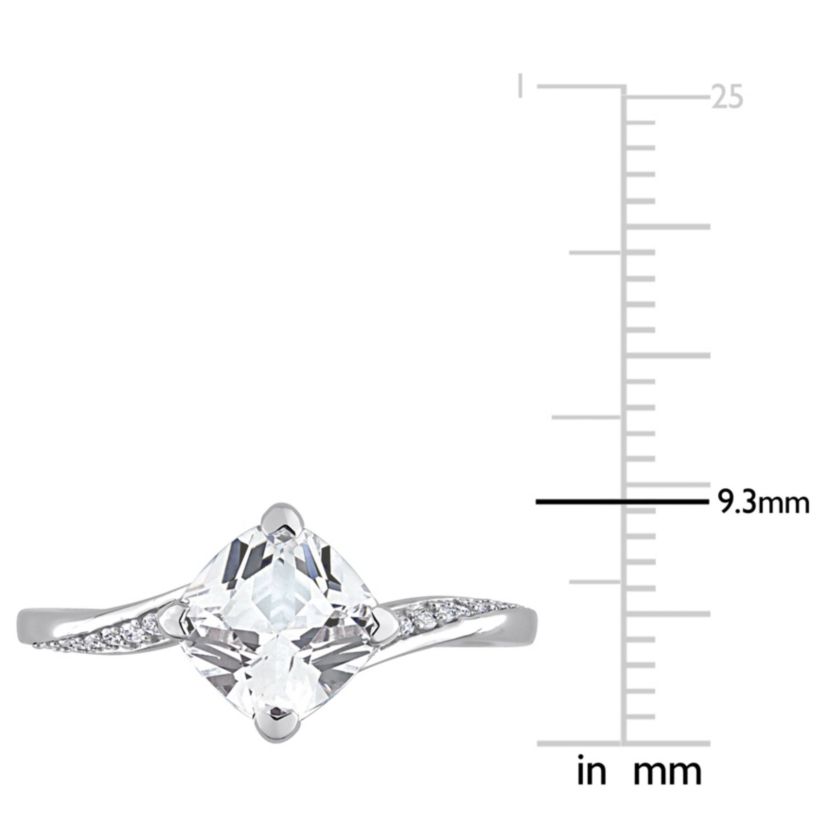 Lab Created 1.96 ct. t.g.w. Created White Sapphire and Diamond Accent Ring in 10K White Gold