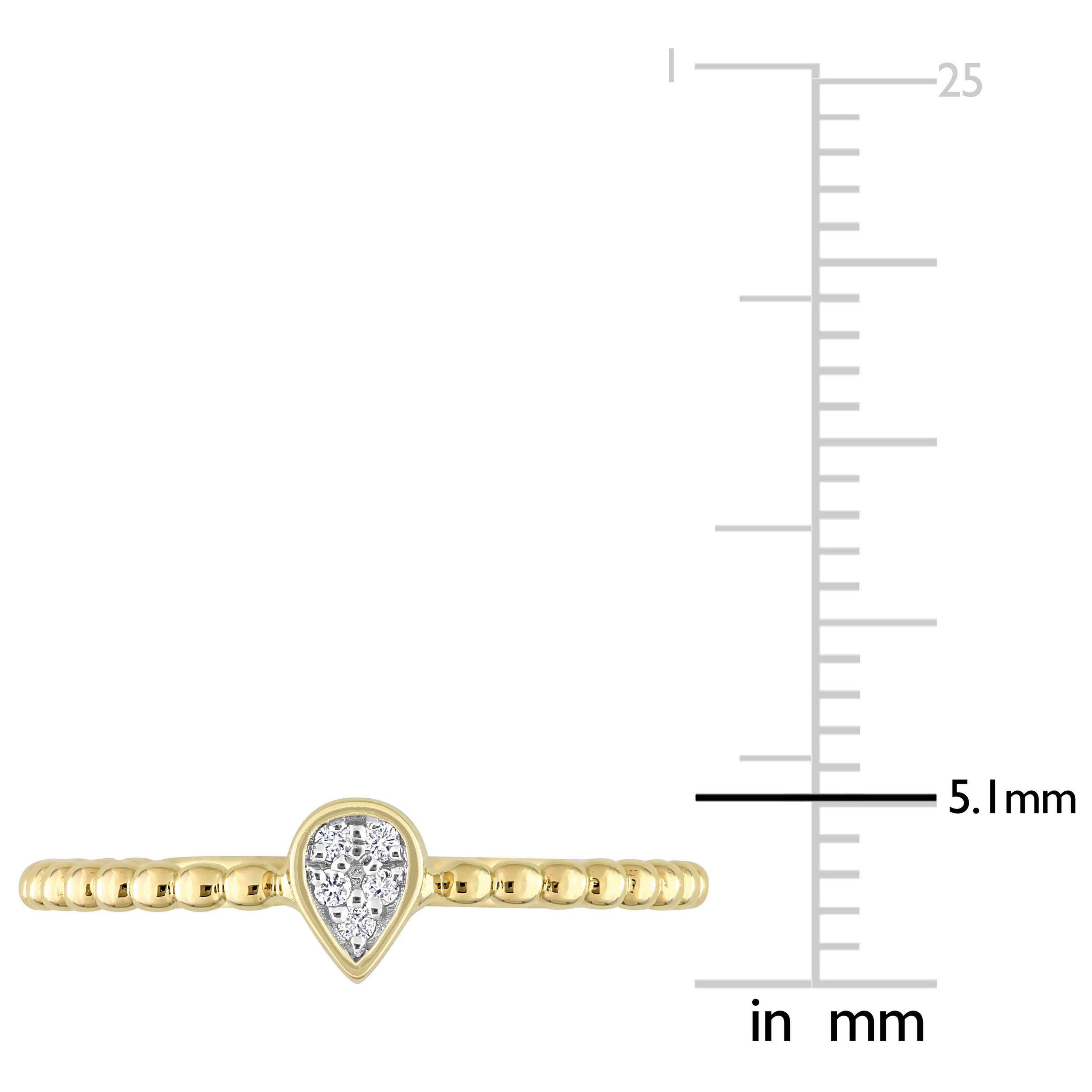 Diamond Accent Teardrop Ring in 14K Yellow Gold