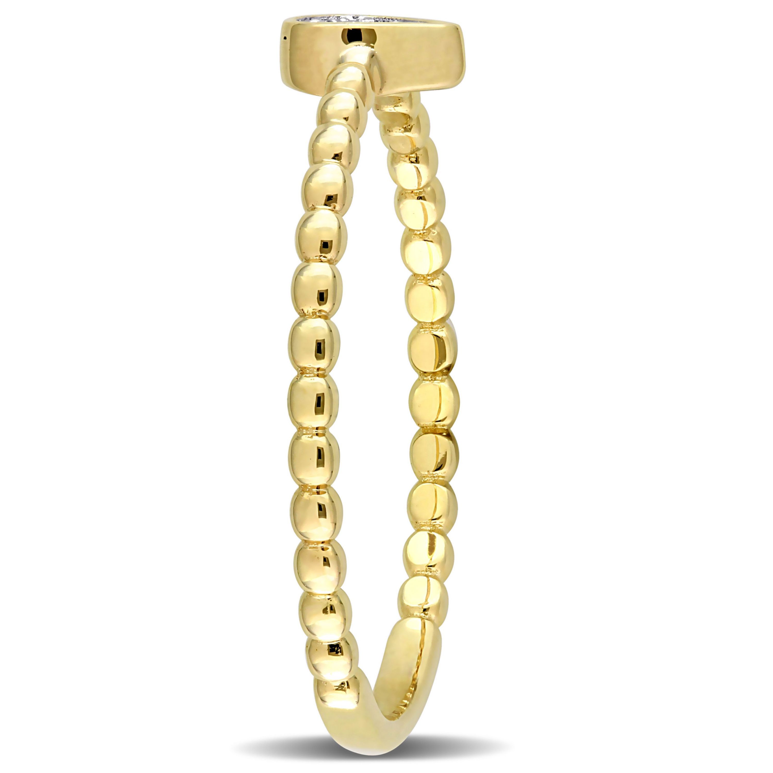 Diamond Accent Teardrop Ring in 14K Yellow Gold