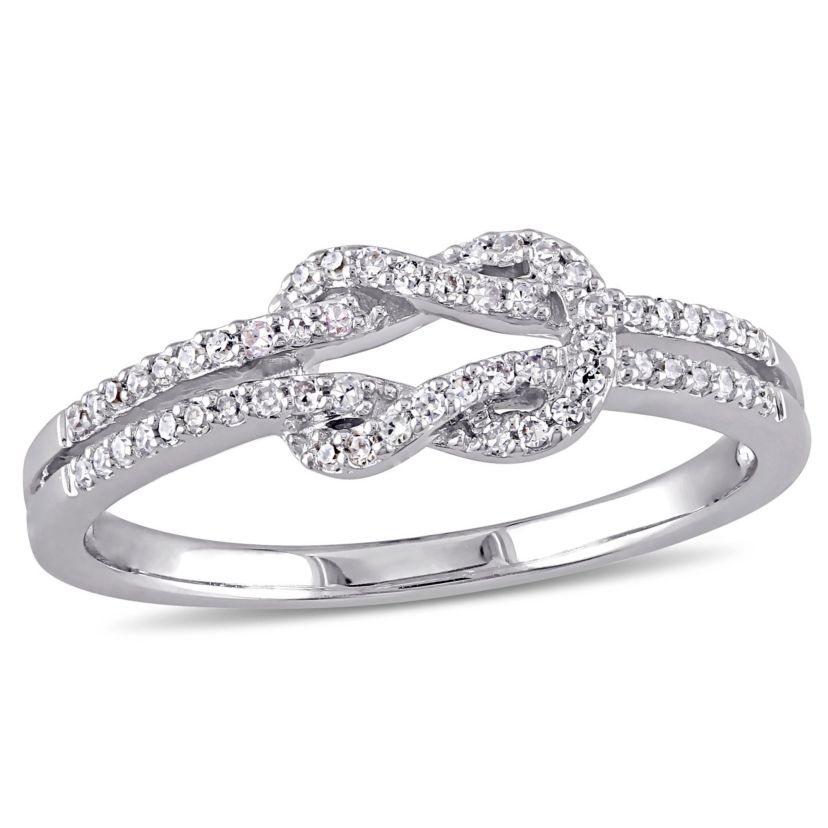 1/6 ct. t.w. Diamond Double Knot Ring in 14K White Gold