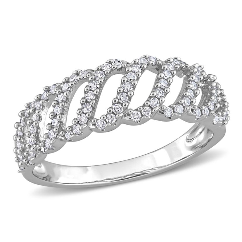 1/3 ct. t.w. Diamond Wave Ring in 10K White Gold