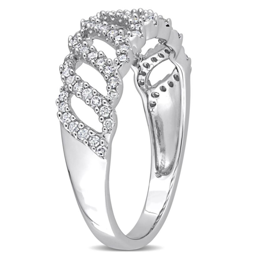 1/3 ct. t.w. Diamond Wave Ring in 10K White Gold
