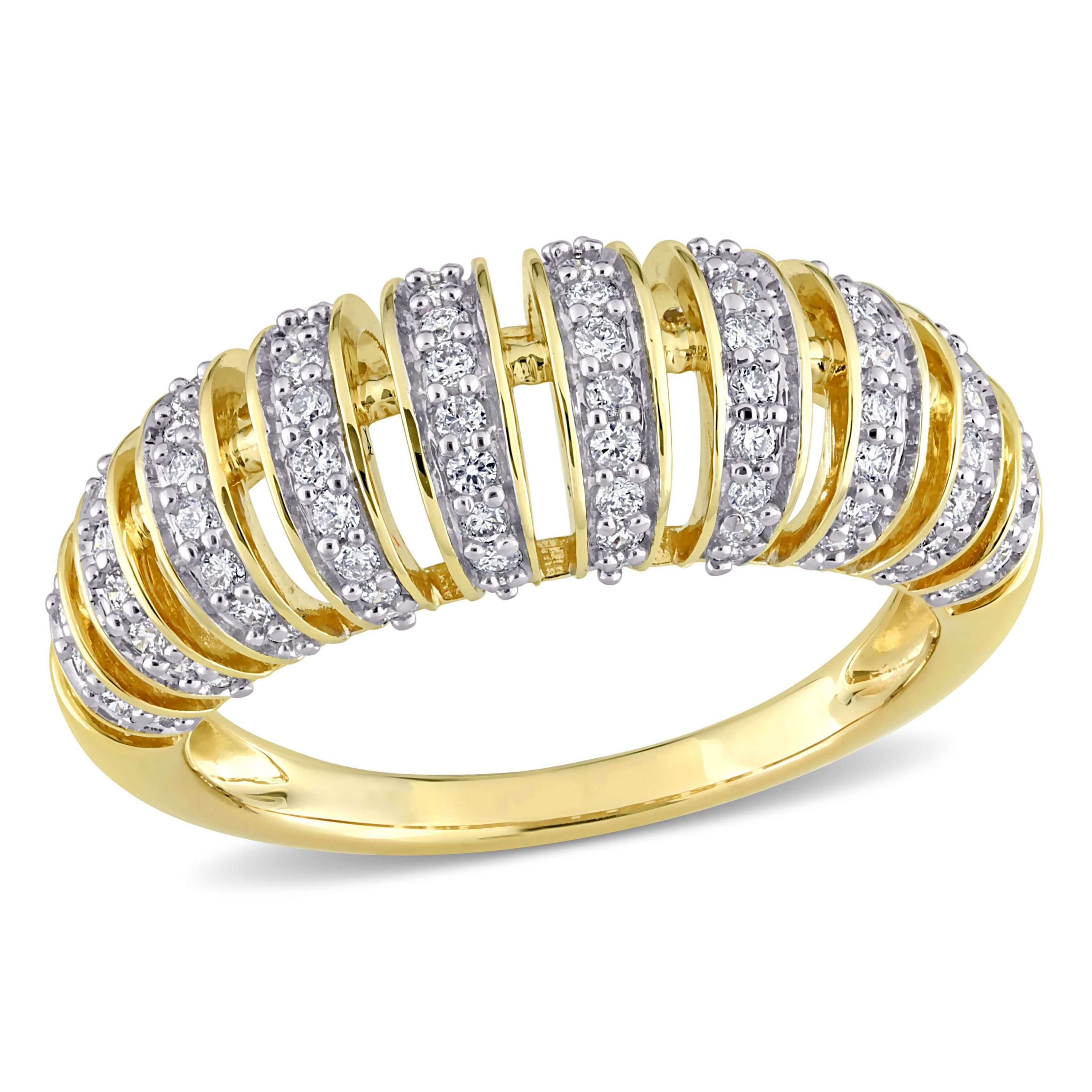 1/2 ct. t.w. Multi-Row Diamond Ring in 14K Yellow Gold
