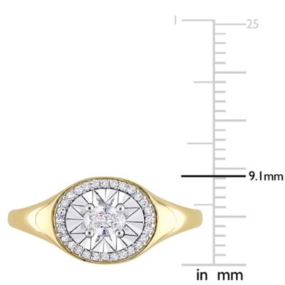 1/4 ct. t.w. Oval and Round-Cut Diamond Ring 14K Yellow Gold