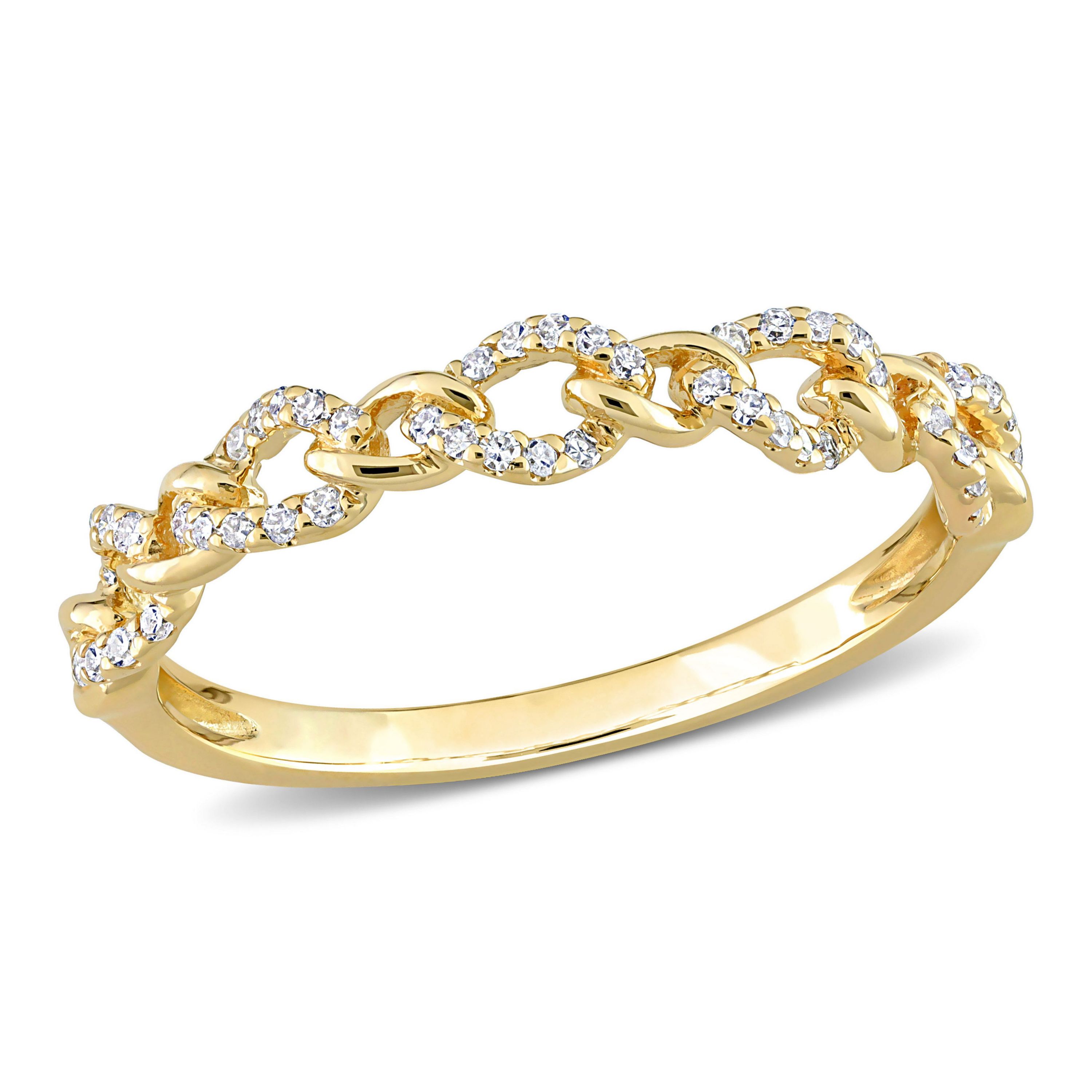 1/6 ct. t.w. Diamond Link Ring in 10K Yellow Gold