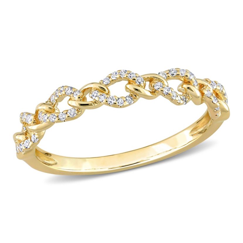 1/6 ct. t.w. Diamond Link Ring in 10K Yellow Gold