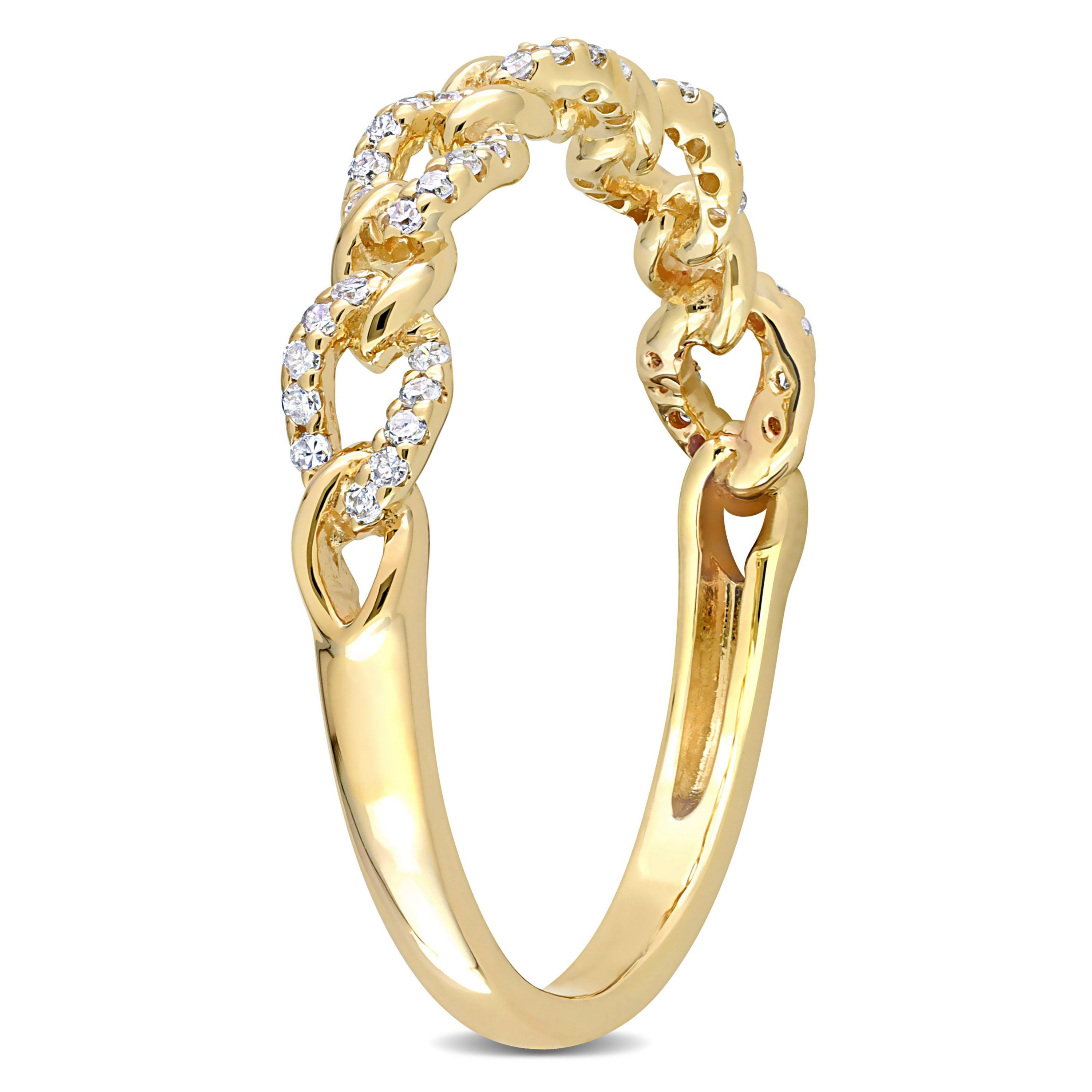 1/6 ct. t.w. Diamond Link Ring in 10K Yellow Gold