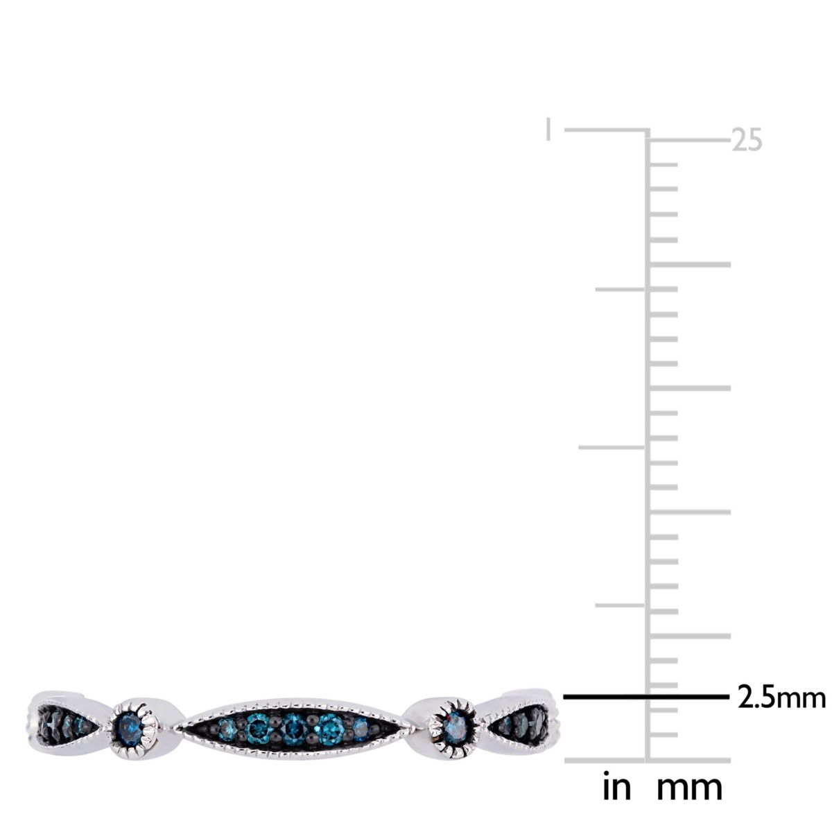 1/4 ct. t.w. Blue Diamond Eternity Band in 10K White Gold with Black Rhodium Plating