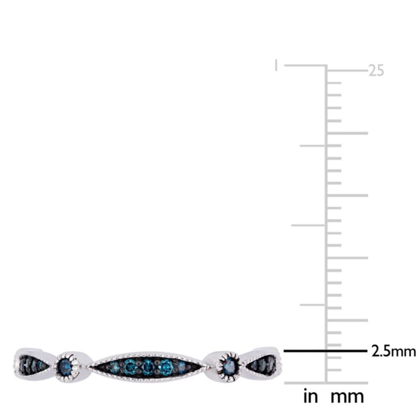 1/4 ct. t.w. Blue Diamond Eternity Band in 10K White Gold with Black Rhodium Plating