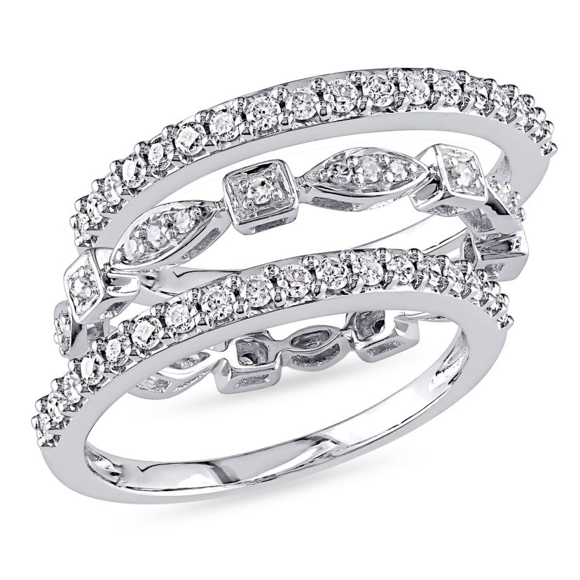 3/4 ct. t.w. Diamond Vintage Anniversary and Eternity Band 3-Piece Set of Stacking Rings in 10K White Gold