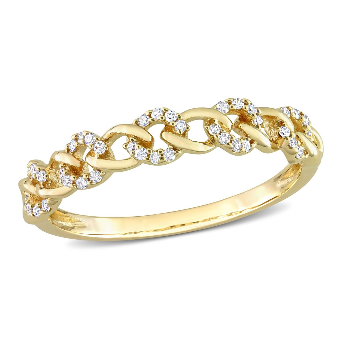 1/8 ct. t.w. Diamond Link Ring in 14K Yellow Gold