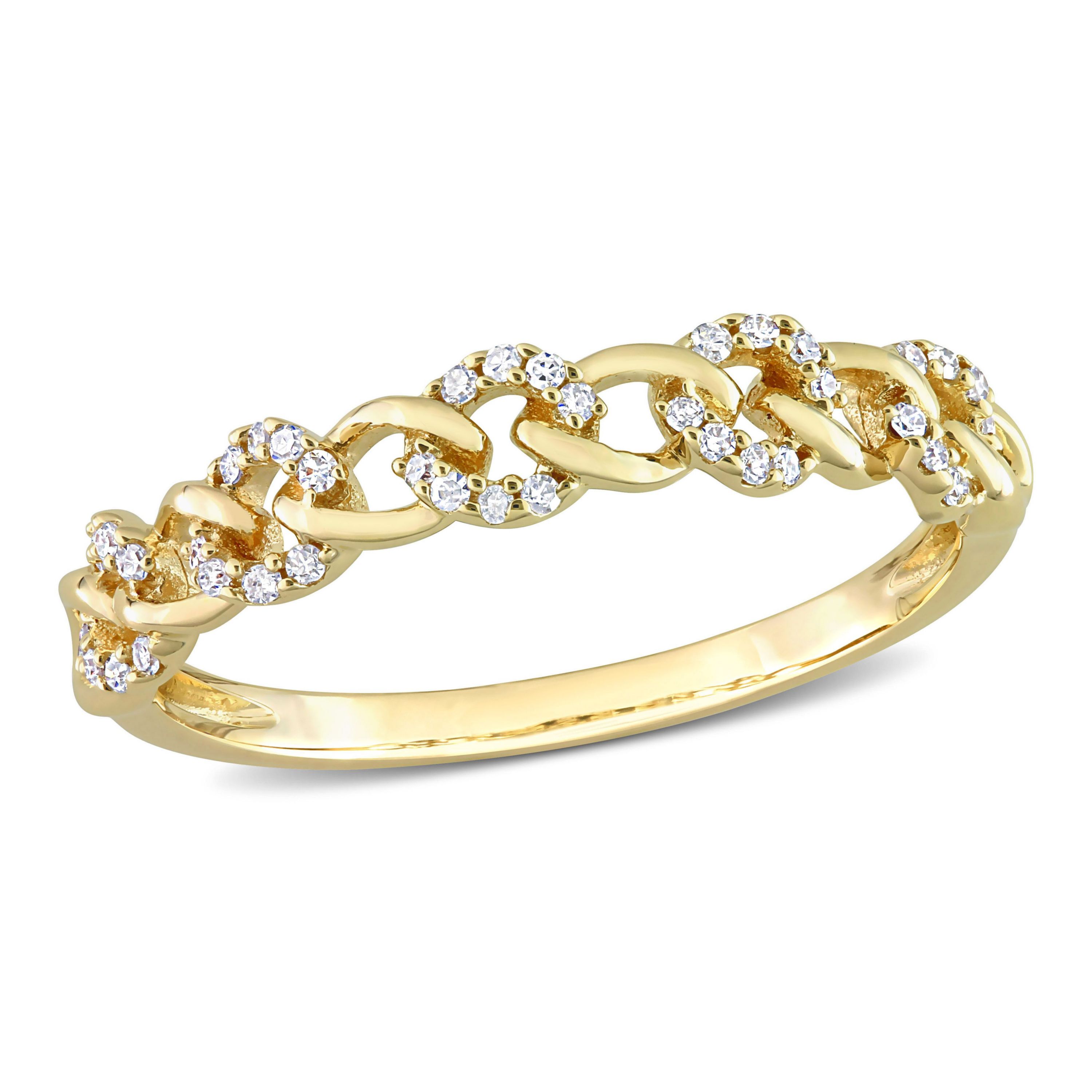 1/8 ct. t.w. Diamond Link Ring in 14K Yellow Gold